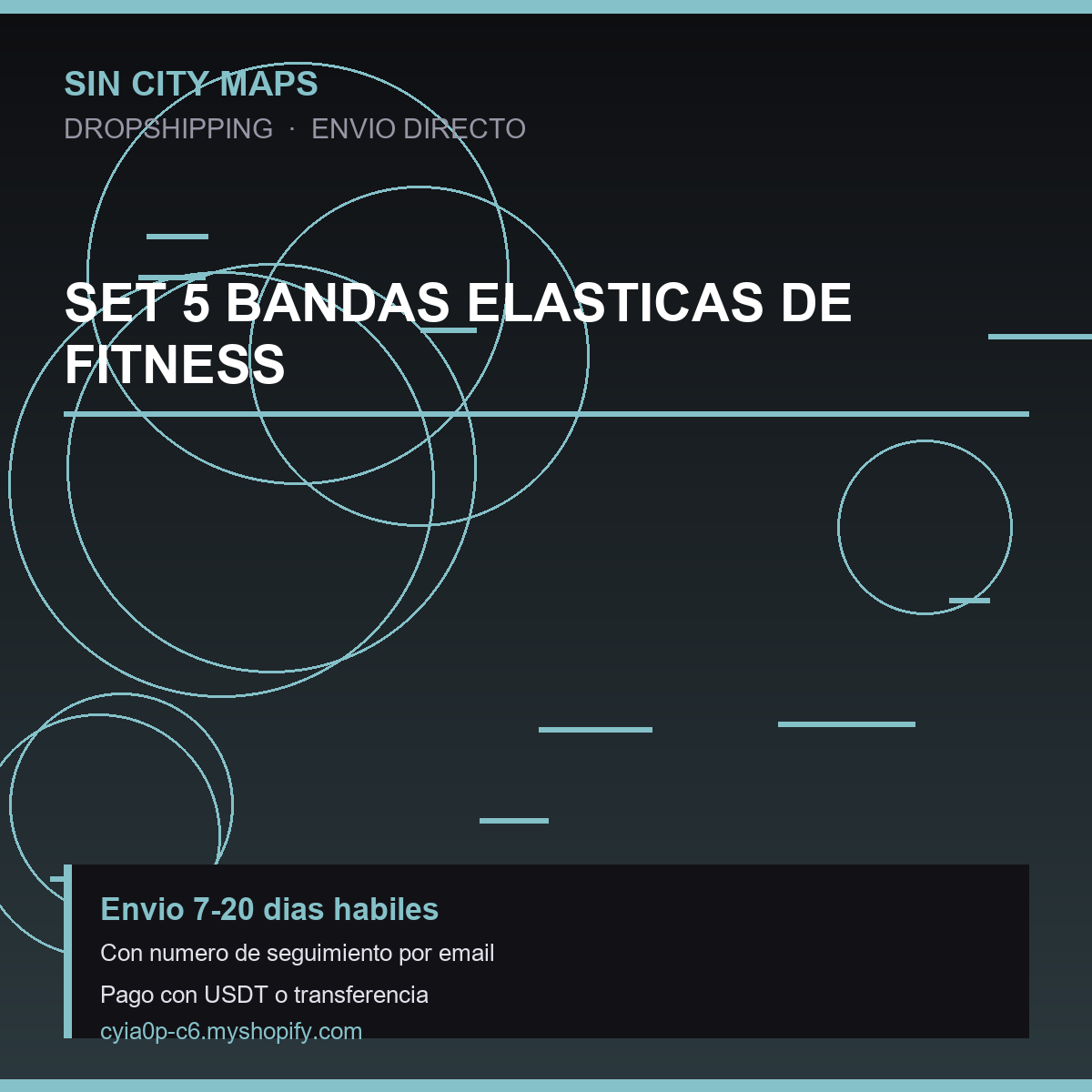 Set 5 Bandas Elasticas de Fitness