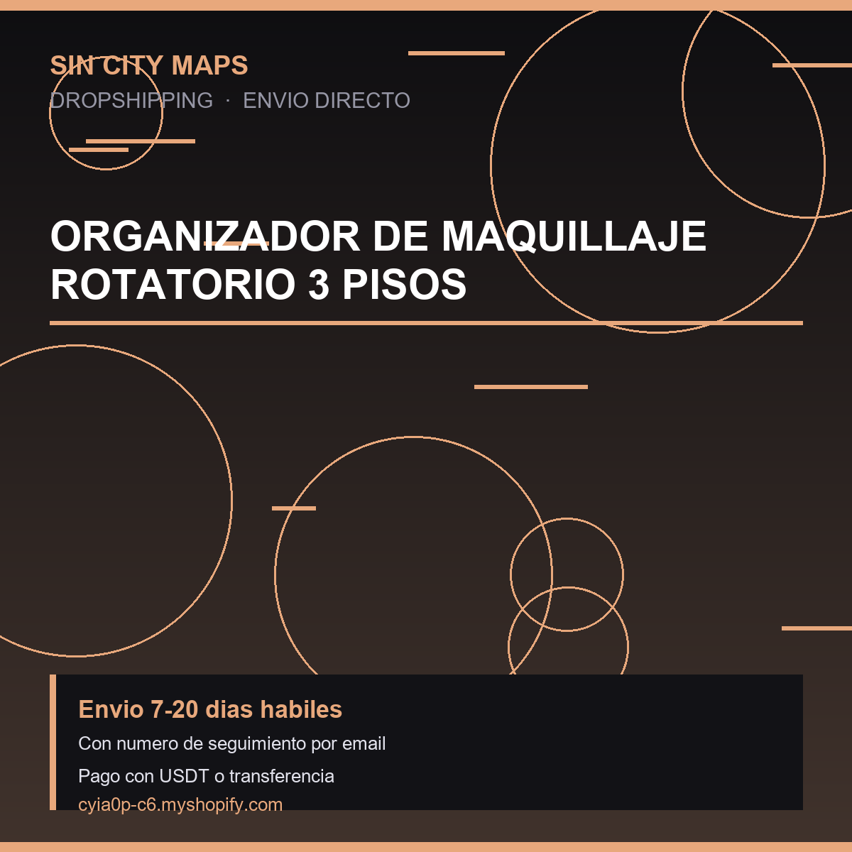 Organizador de Maquillaje Rotatorio 3 Pisos
